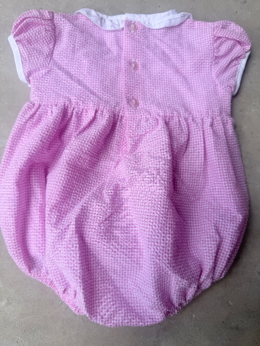 Baby Smocked Rose Bubble Romper - Picture 3 of 4